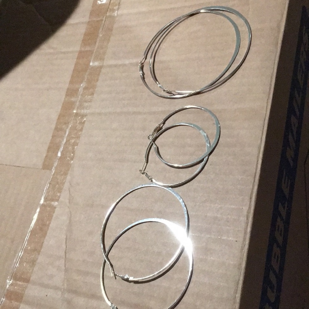Sold out**Hoop earring silver color set of 3 - Picture 2 of 2